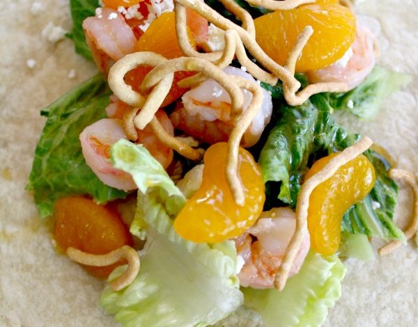 Shrimp and Mandarin Orange Wrap With Citrus Vinaigrette!