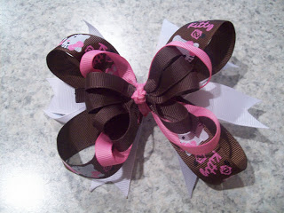 Hello Kitty Brown and Pink Hairbow