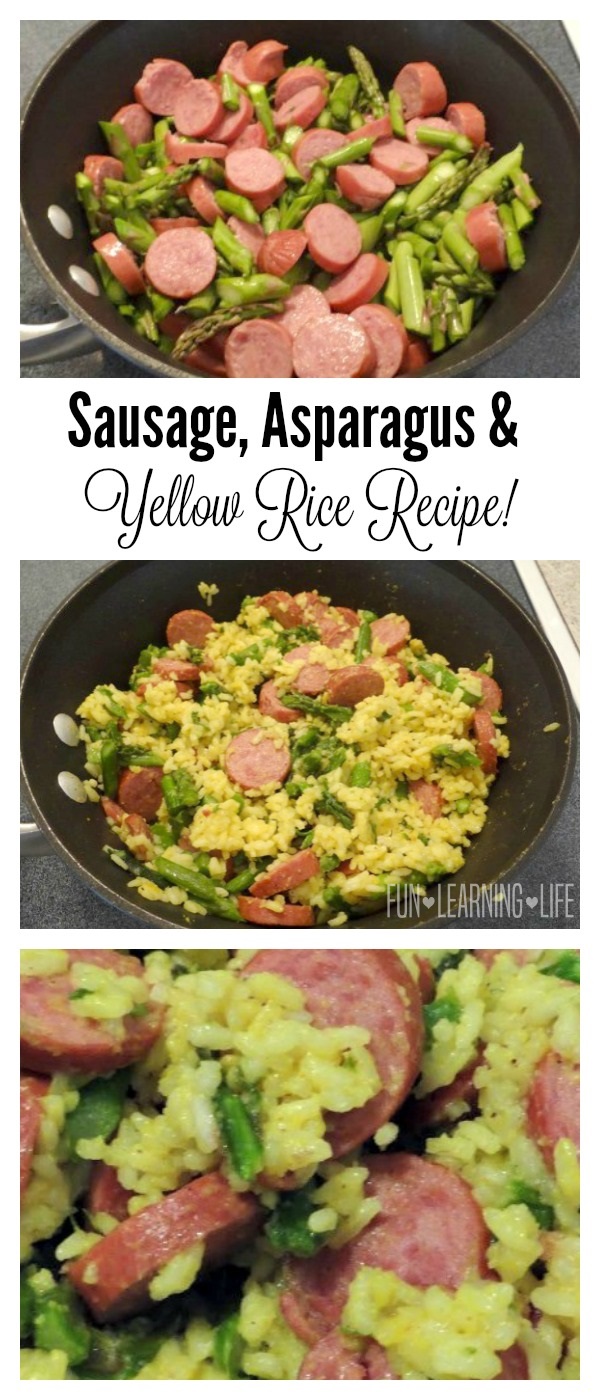 Sausage, Asparagus, and Yellow Rice Recipe! 