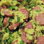 Sausage, Asparagus, and Yellow Rice Recipe! Colorful, and A Sneaky Way To Get Your Kids To Eat Their Veggies!