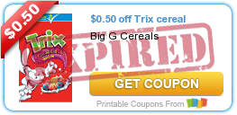 $0.50 off Trix cereal