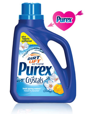 purex detergent with crystals and fabric softener