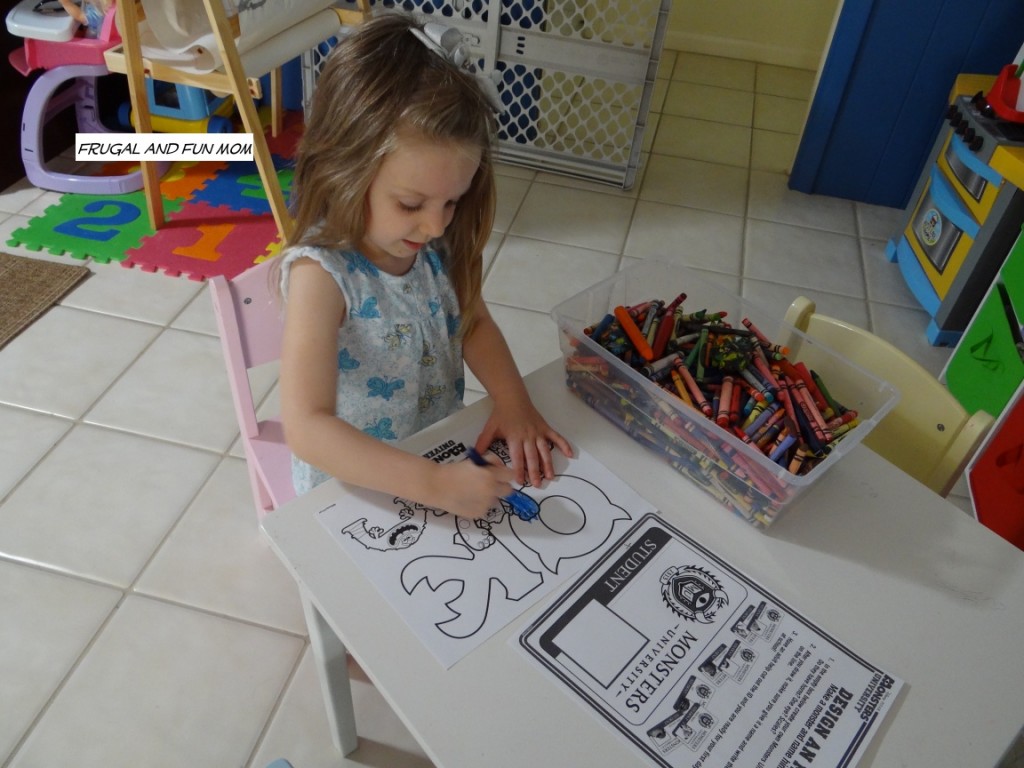 Monsters University Coloring Sheet with child