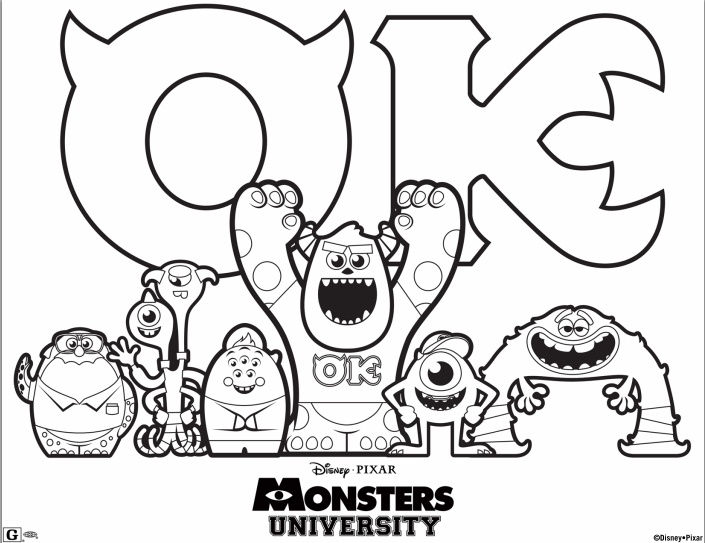 FREE Disney Pixar Monsters University Printable Coloring Sheet! - Fun
