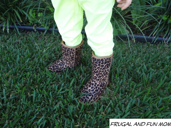 Animal print boots for a girl
