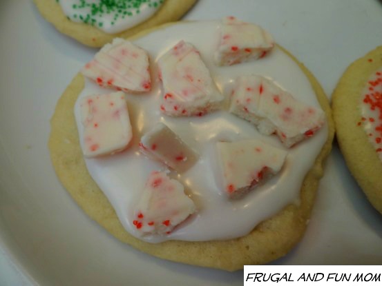 Sugar Cookie Decorated with Palmer Peppermint Bark Bar
