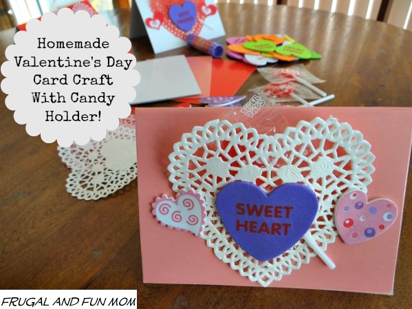 Homemade Valentine's Day Card with Craft Supplies from Oriental Trading