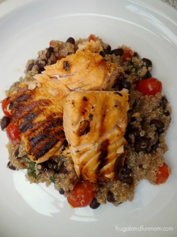 Salsa Salmon Black Bean Quinoa Recipe! Plus #HealthyFamiliesHelpingKids #ProduceForKids