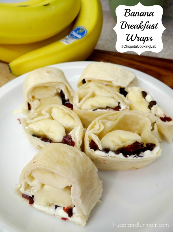 Banana Breakfast Wraps with Chocolate Chips and More! #ChiquitaCookingLab #MMlovesChiquita