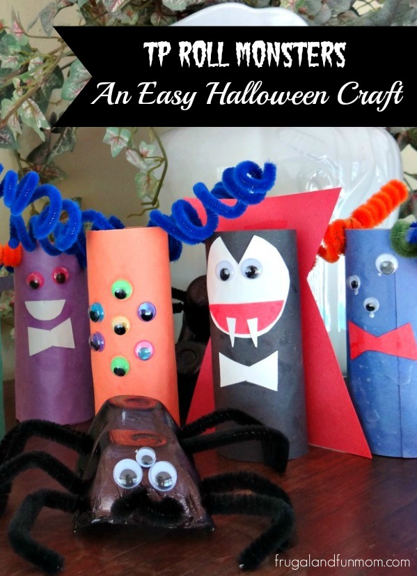 Tutorial -TP Roll Monsters!  An Easy Halloween Craft With Toilet Paper Cardboard Tubes!