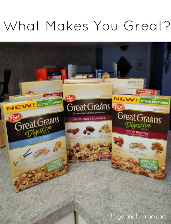 Varieties of Post Great Grains Cereal