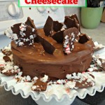 Peppermint Bark Cheesecake!  Easy Recipe Addition to A Favorite Dessert!