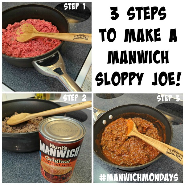 3 Steps to make Manwich Sloppy Joe