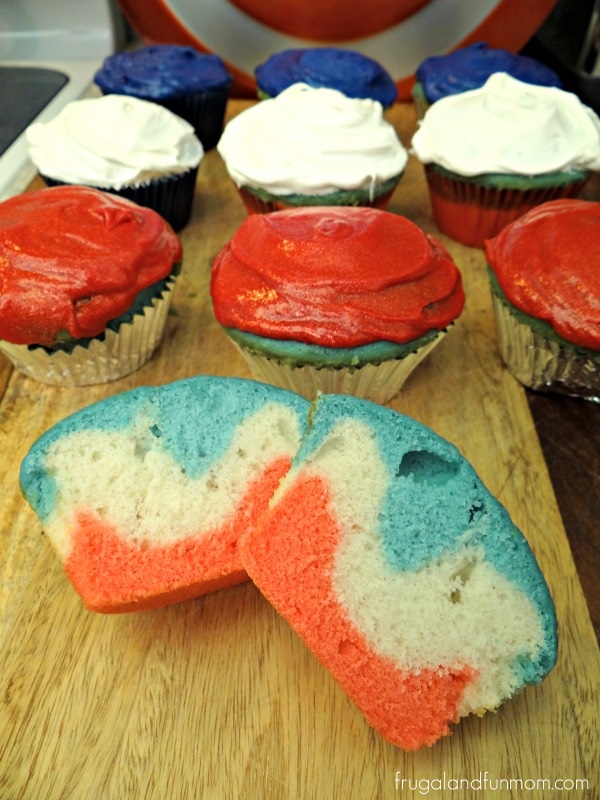 Captain America Inspired Cupcakes Red White Blue