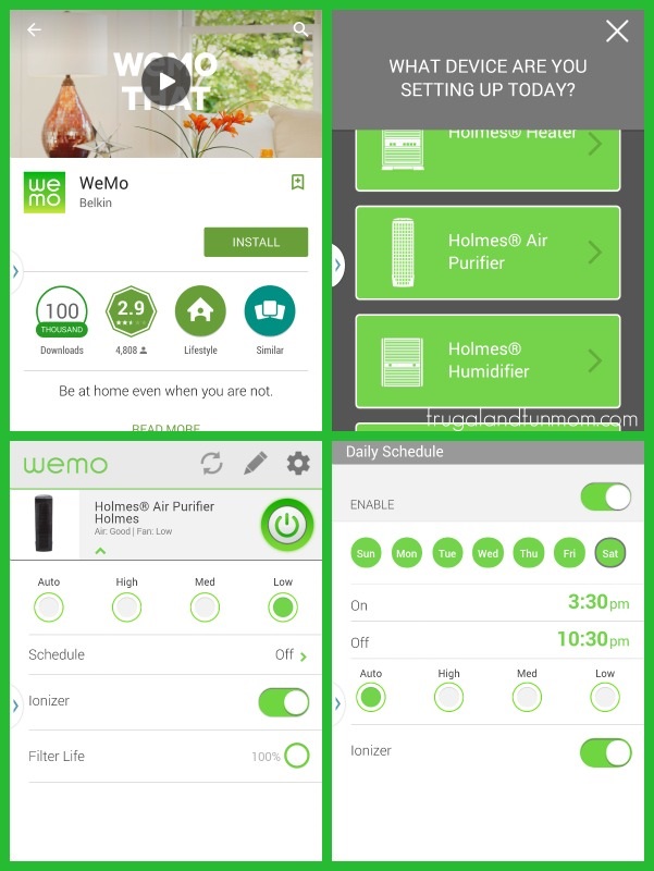 Holmes Humidifier in WeMo App