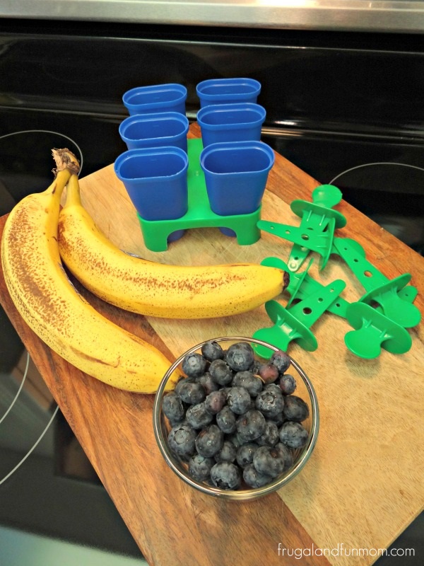 Ingredients Banana and Blueberry Freezy Pops