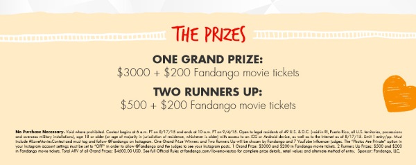 Fandango I Love Movies Too Contest Prizes