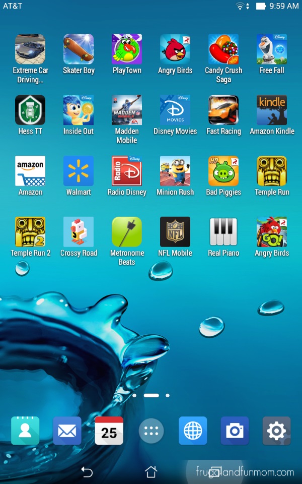 Screenshot of Apps added to the ASUS MeMo Pad 7 LTE