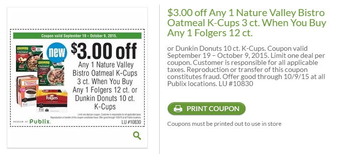 Special $3.00 off coupon for Nature Valley Bistro Cups