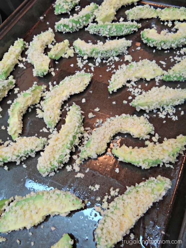 Baked Avocado Fries ready for oven