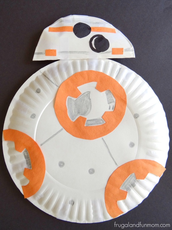 Star Wars Inspired Paper Plate BB-8 Robot Photo
