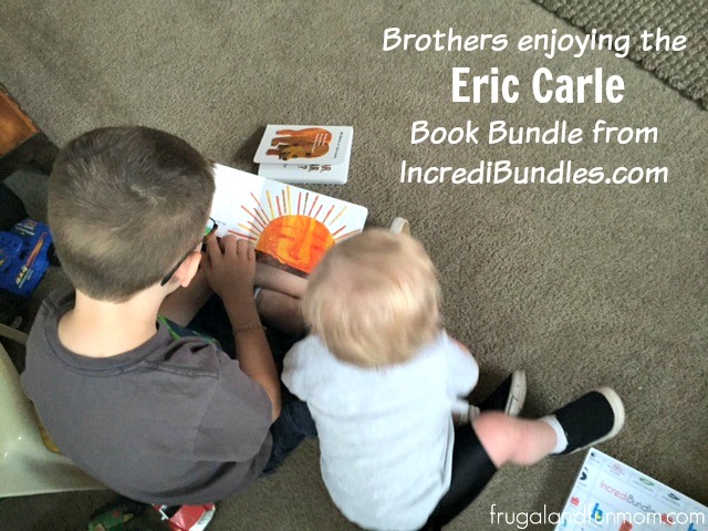 Brothers reading together from the Eric Carle Book Bundle Baby Gift from Incredibundles