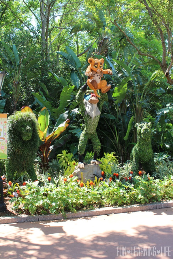 Lion King Character Topiary at Epcot International Flower and Garden Festival