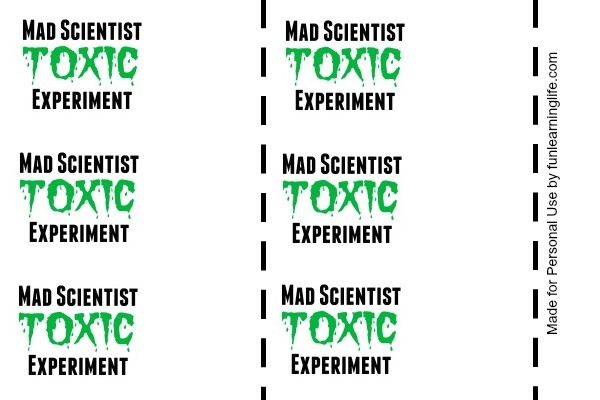 Mad Scientist Toxic Experiment Printable