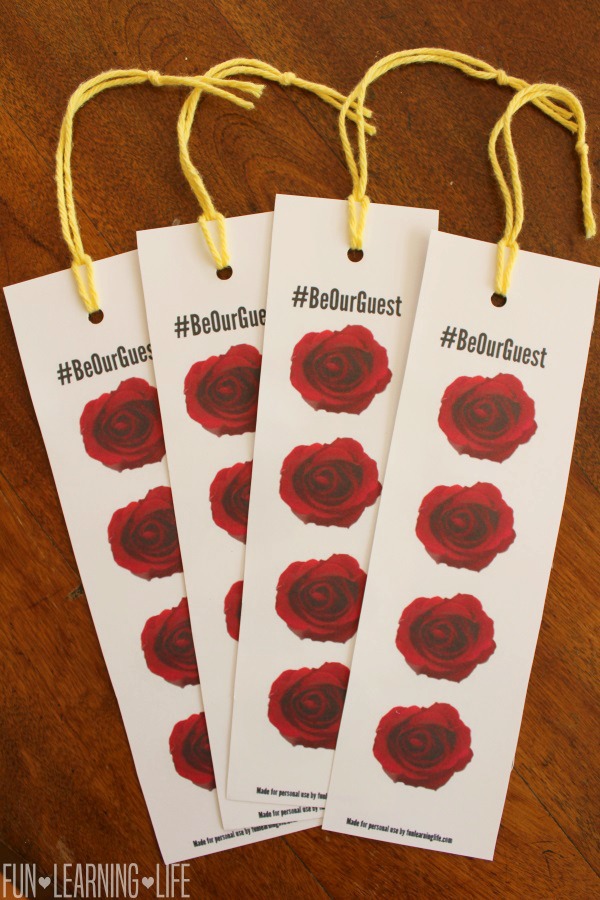 Enchanted Rose Printable Bookmark for Beauty and The Beast With
