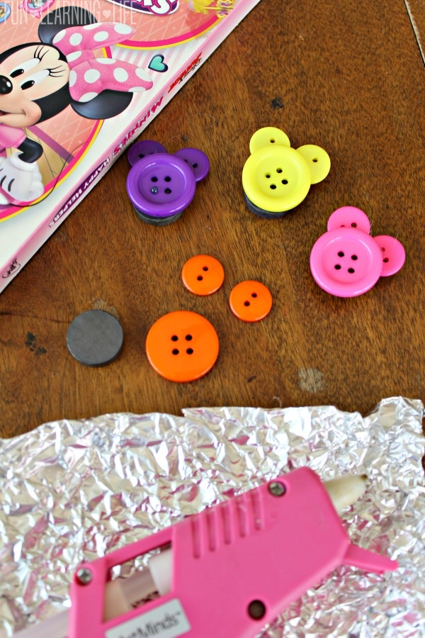 Minnie Mouse Ears Button Magnets