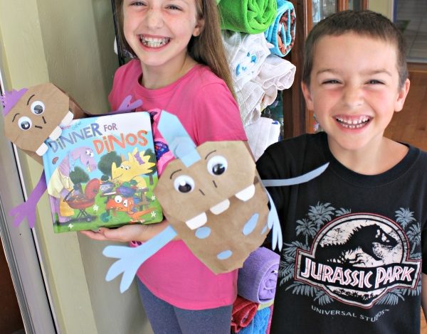 Teaching Healthy Habits With “Dinner For Dinos” and a Dinosaur Puppet Craft! {Giveaway}