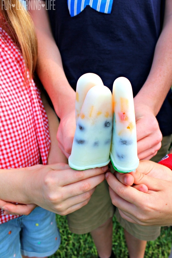 Homemade Popsicle Recipe With Florida Peaches and Blueberries!
