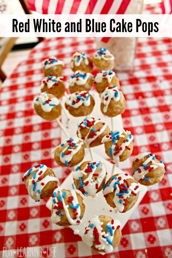 Red White and Blue Cake Pops