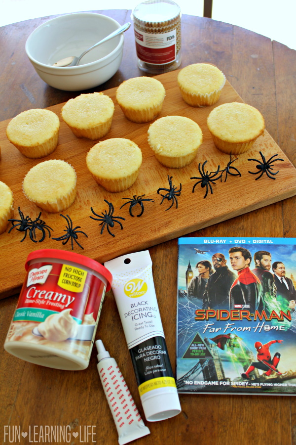 Radioactive Spider Cupcakes and Spider-Man: Far From Home Blu-ray Combo Pack! 