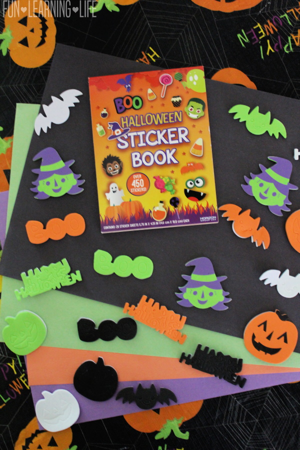 Construction Paper Cards With Halloween Foam Stickers